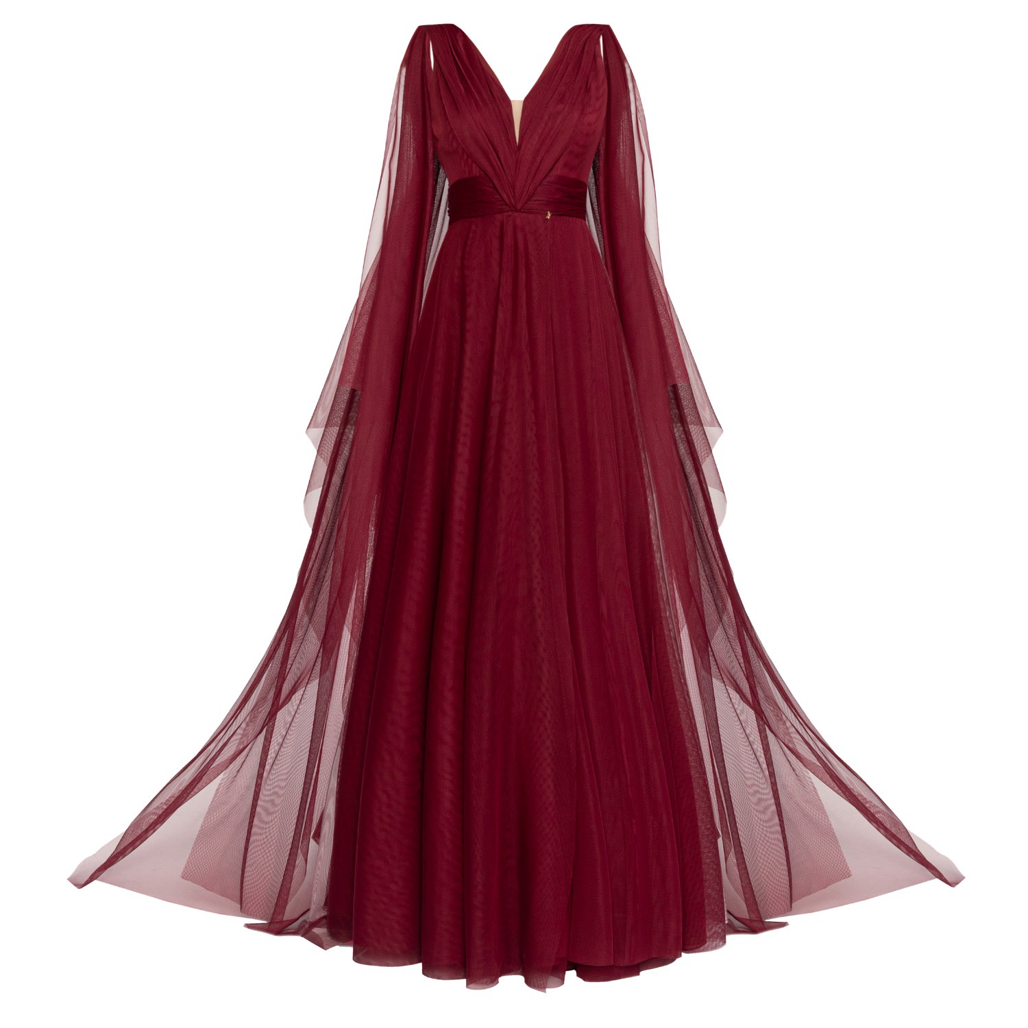 Women’s Red Terracotta Tulle Evening Gown Burgund Extra Small Angelika Jozefczyk