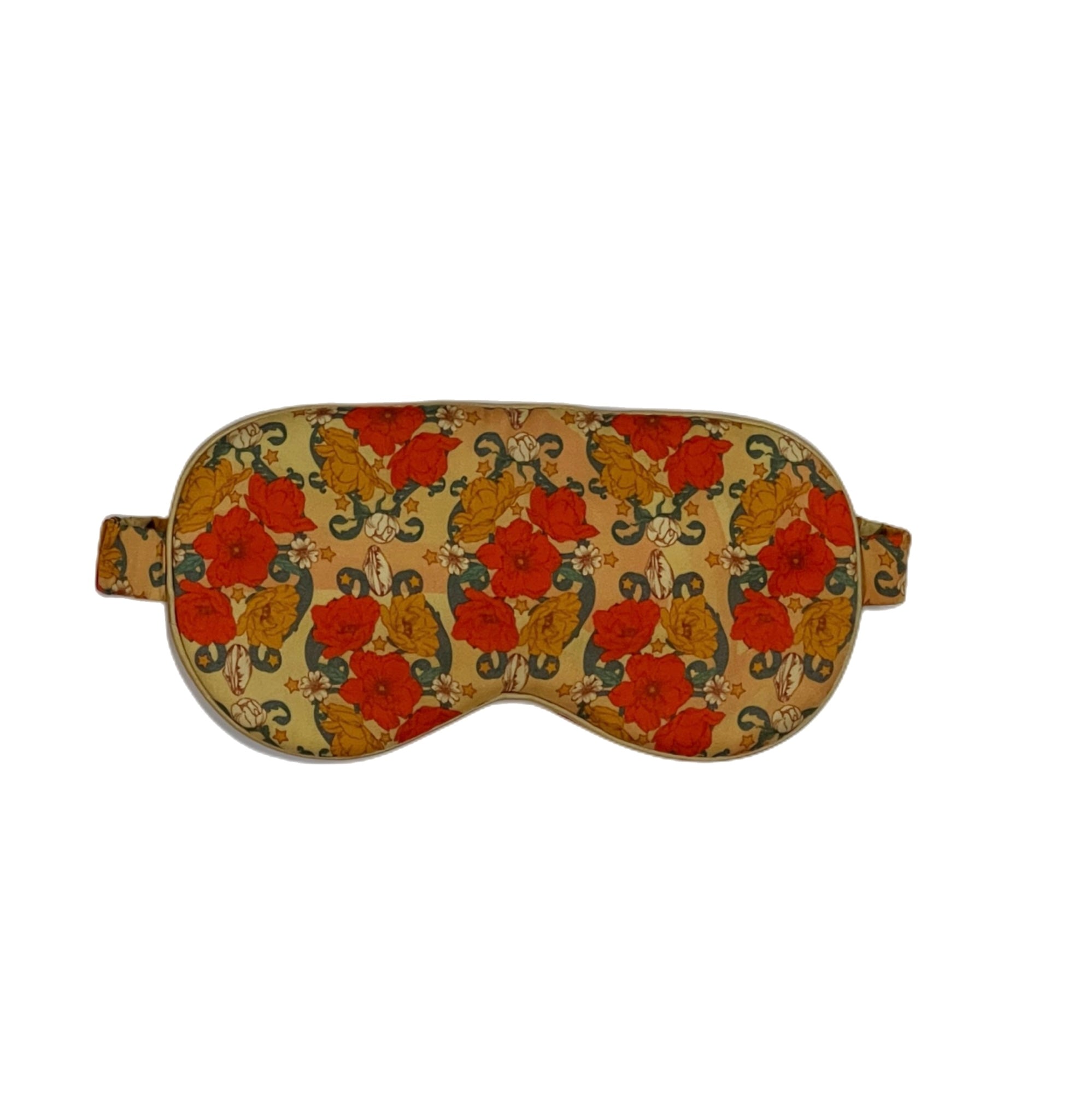 Women’s Gold / Brown Bloom Silk Sleep Mask One Size Henelle