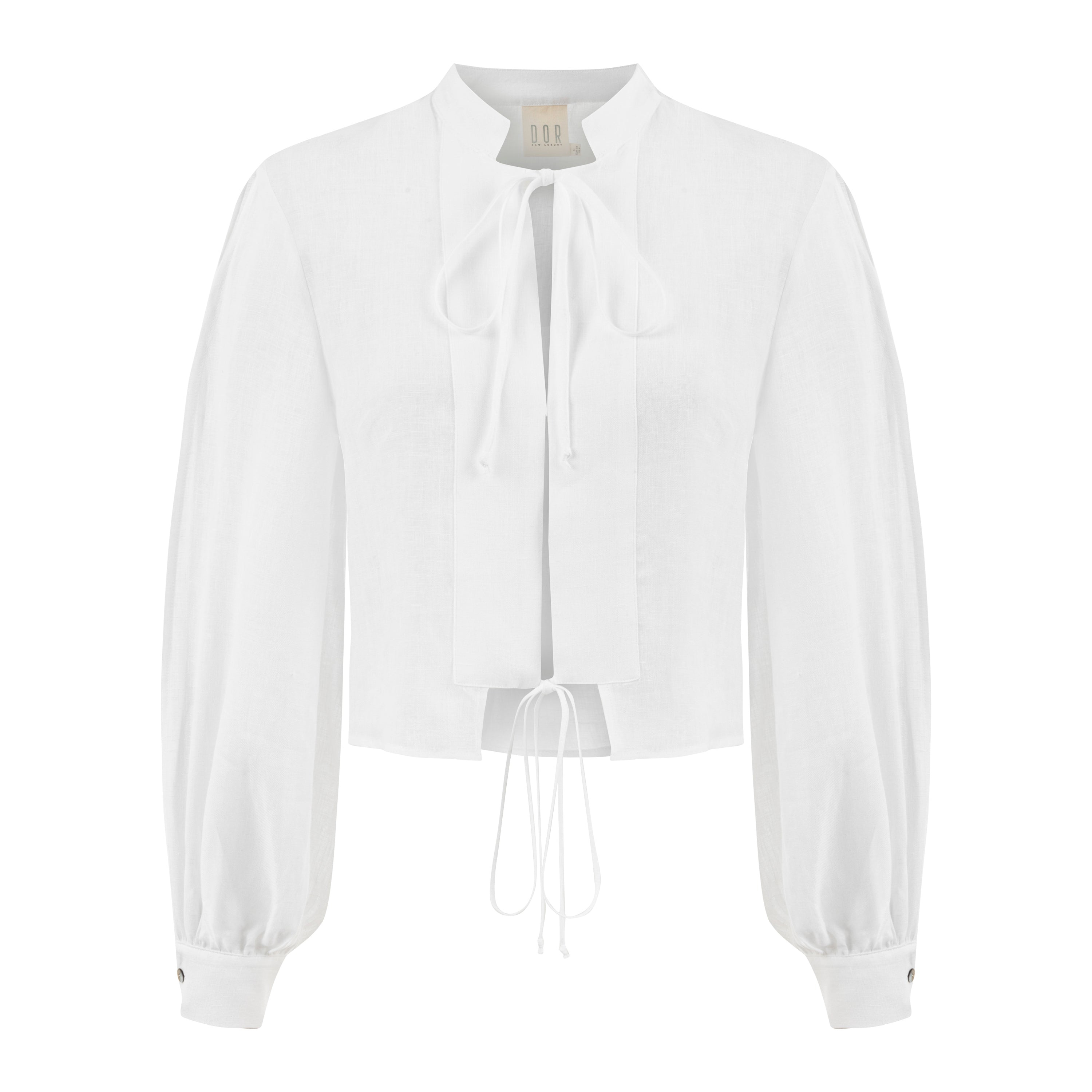 Dor Raw Luxury Women's In A Manner Of Speaking Linen Shirt - White