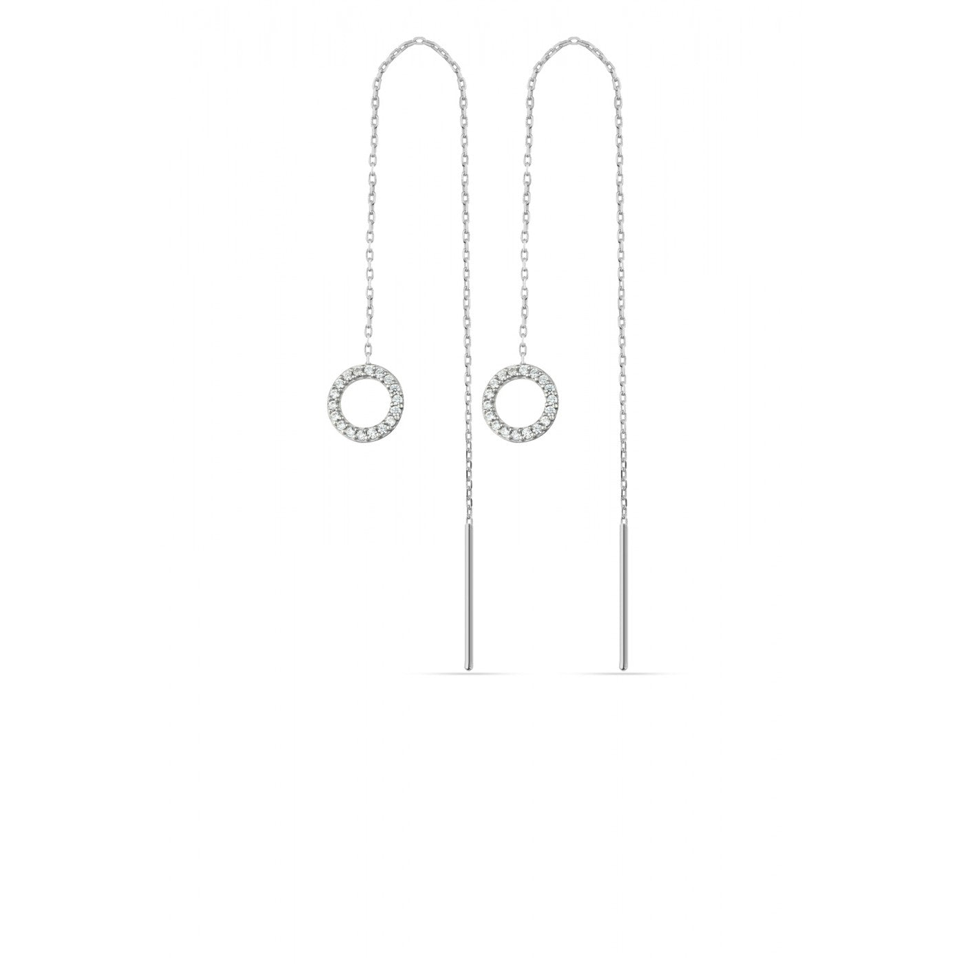 Spero London Women's Circle Drop Earring Sterling Silver - Silver In Silver