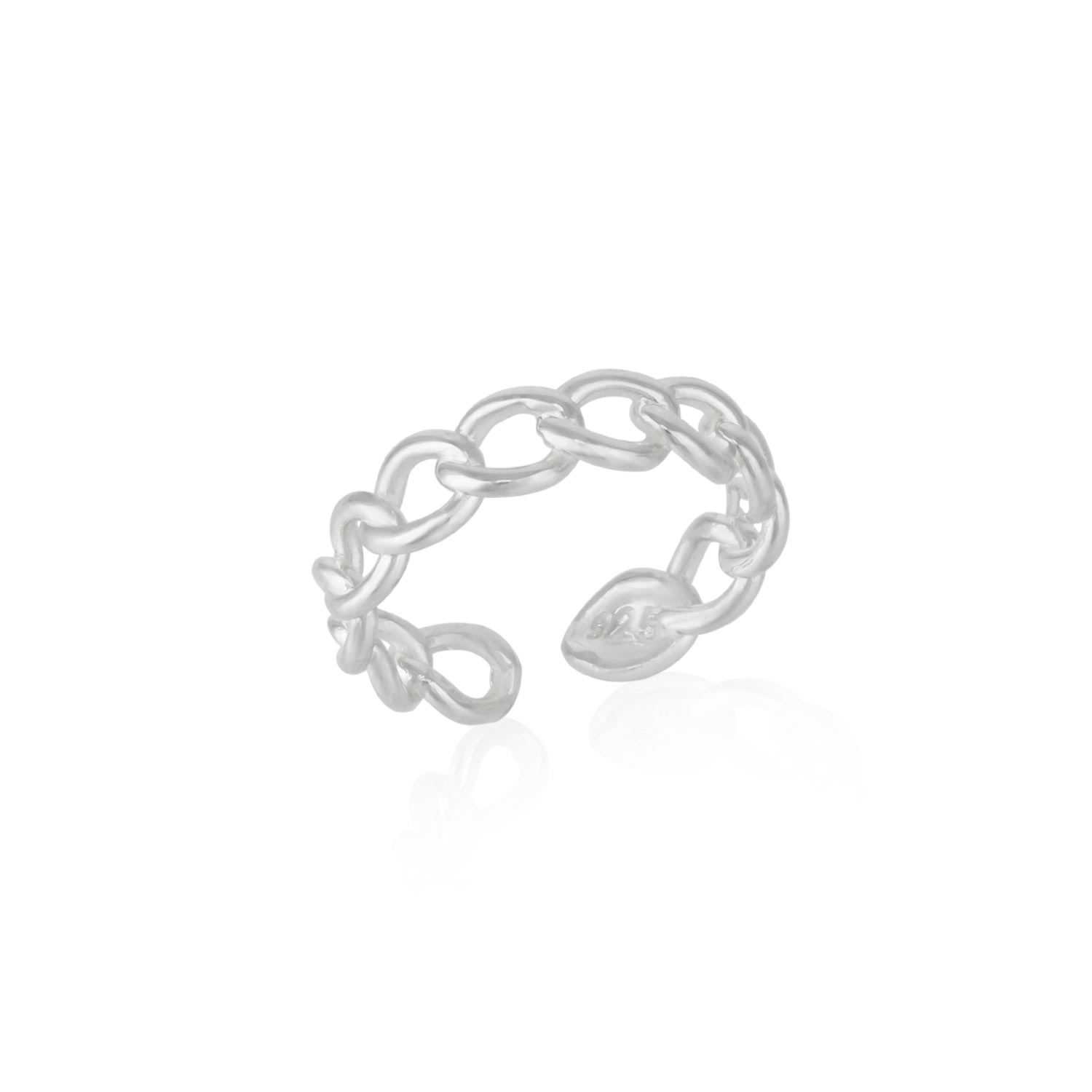 Spero London Women's Sterling Silver Chain Ring - Silver In Silver