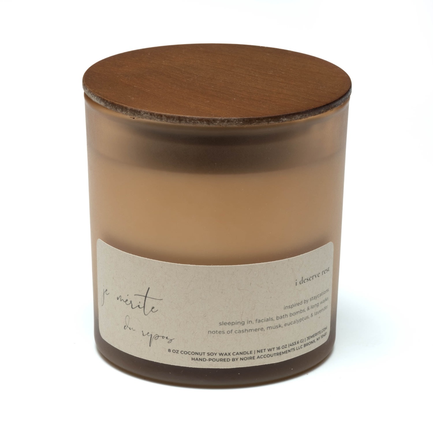 Je Mérite (i Deserve) White Je Mérite Du Repos, I Deserve Rest 13 oz Candle