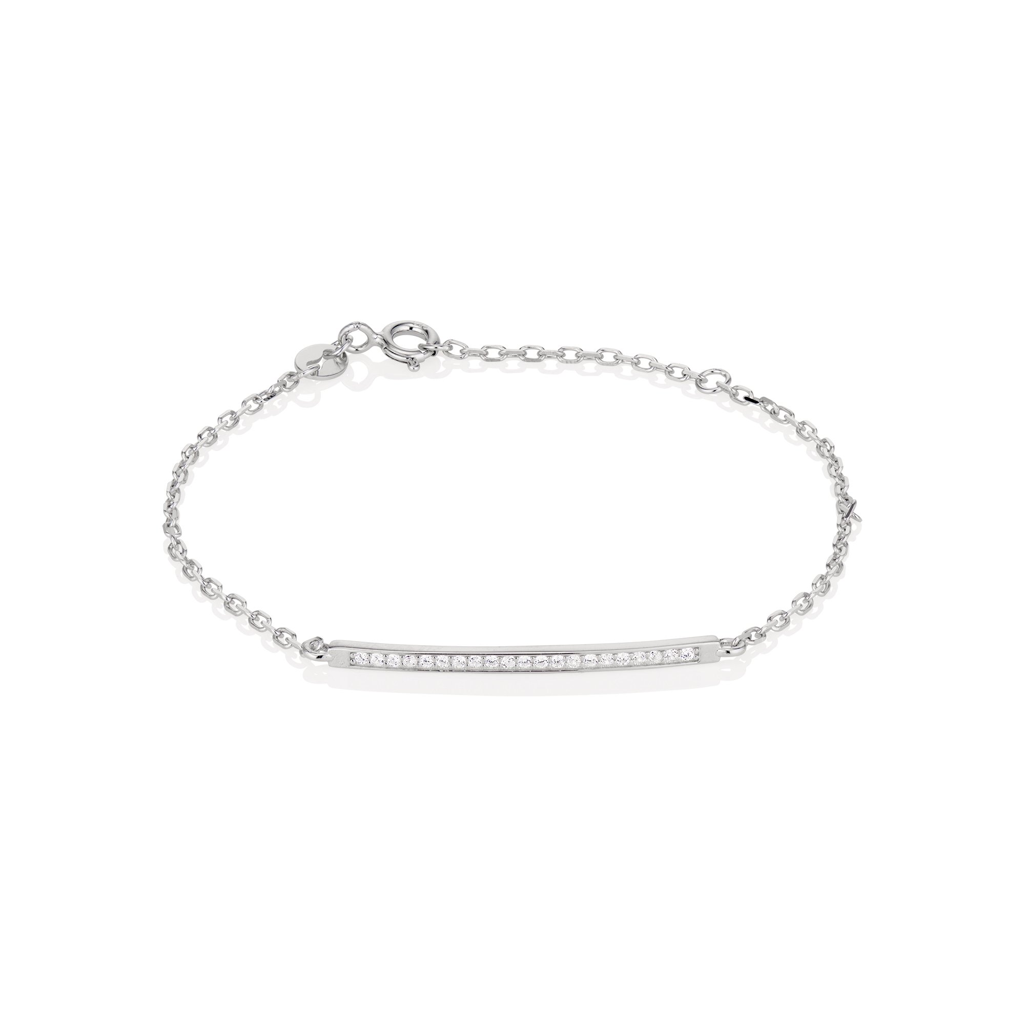 Women’s Pave Bar Bracelet Silver Essentials Jewels