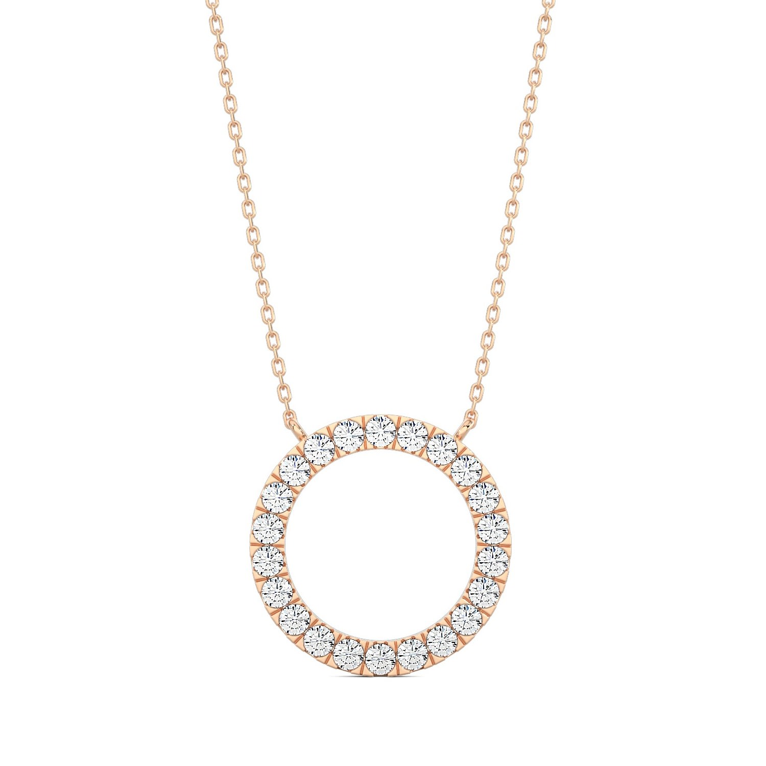 Women’s Rose Gold Anezka Circle Diamond Necklace Itara Jewelry