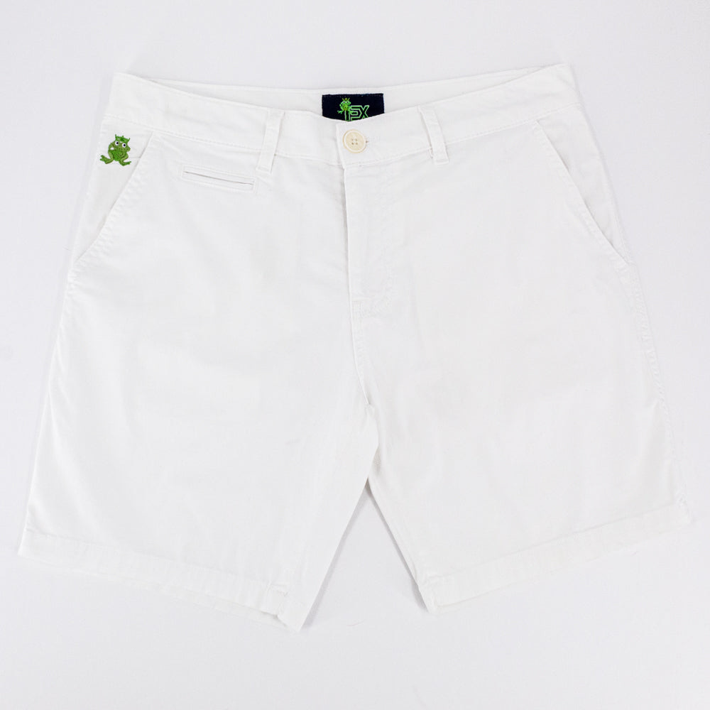 Eight X Men's White Frog Chino Shorts In White