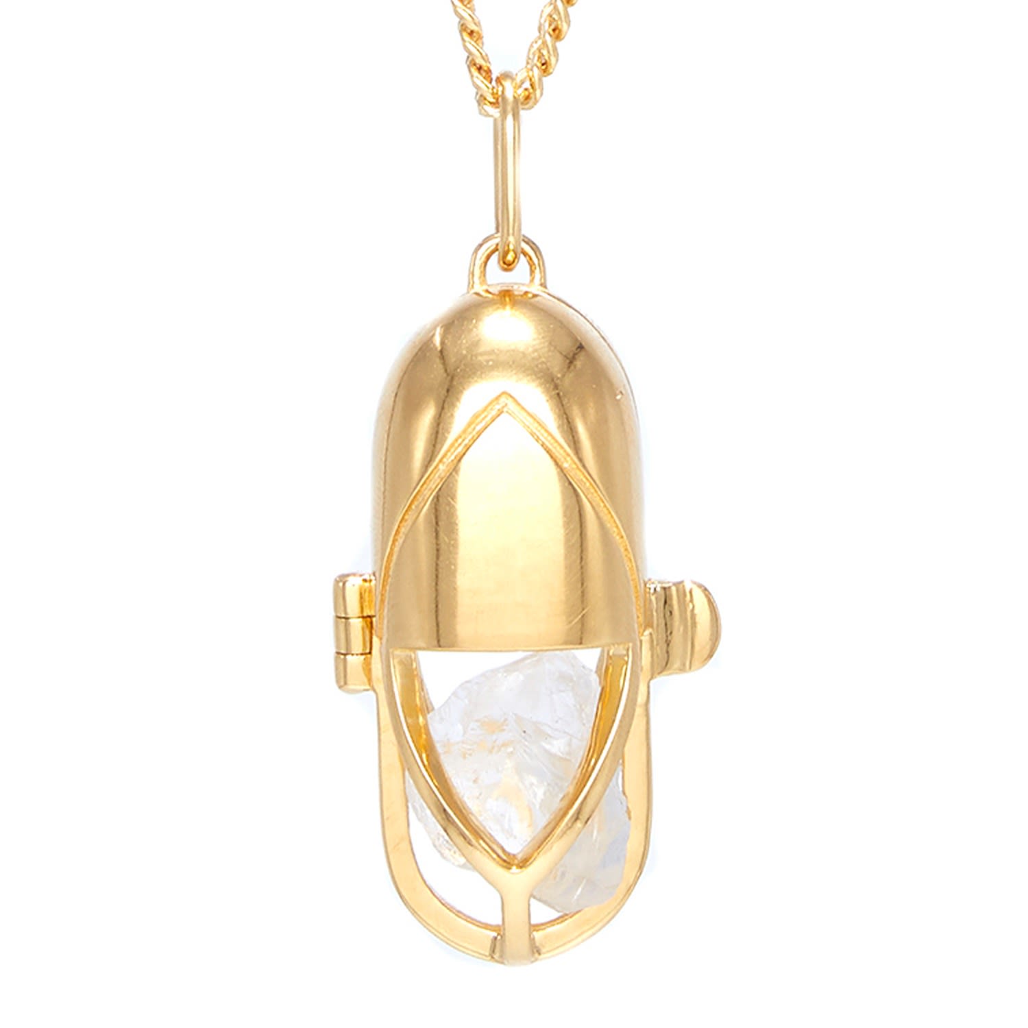 Women’s Neutrals Capsule Crystal Pendant - Vermeil - Clear Quartz Capsule Eleven