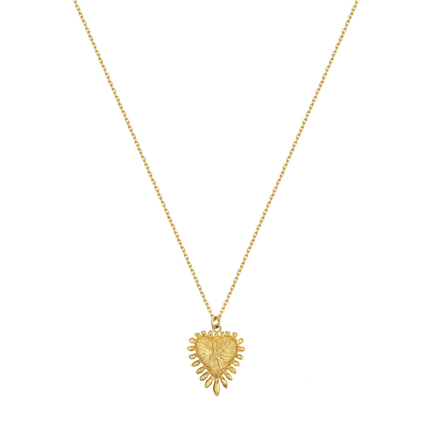 Zoe And Morgan Women's Heart Rays Necklace Gold