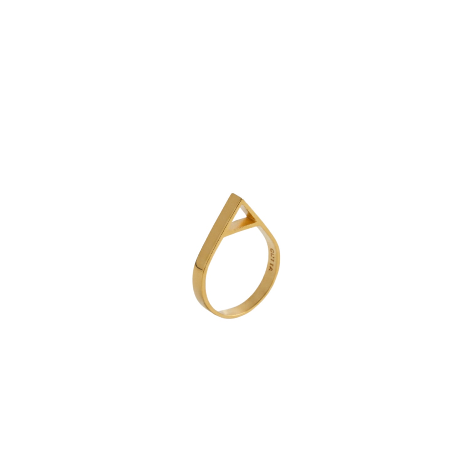 Gutta Design Women's Triangle Ring Gold Plated