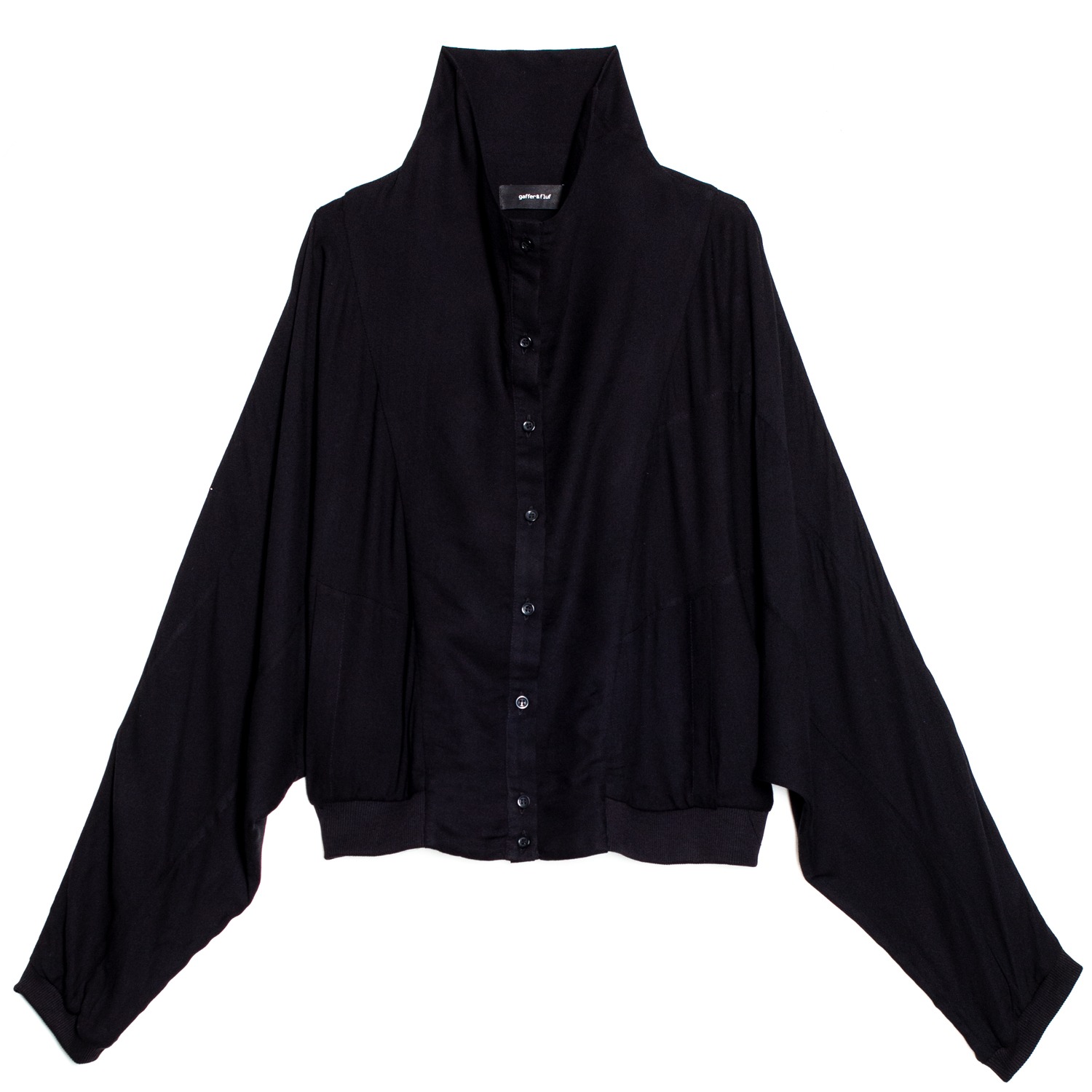 Gaffer&fluf Women's Black Funnel Neck Jacket In Black