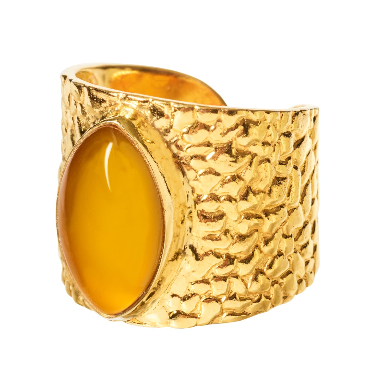 Women’s Yellow / Orange / Gold Juicy Yellow Gemstone Gold Adjustable Ring Yaa Yaa London