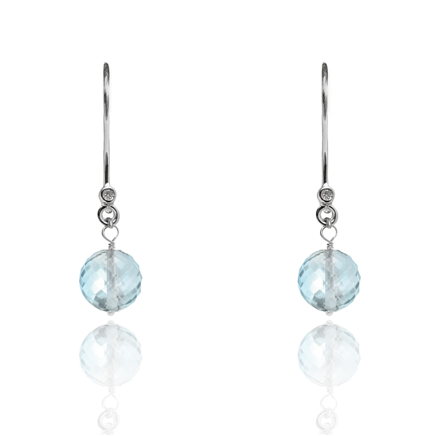 Women’s Blue Aquamarine Drop Earrings March Birthstone Kaizarin