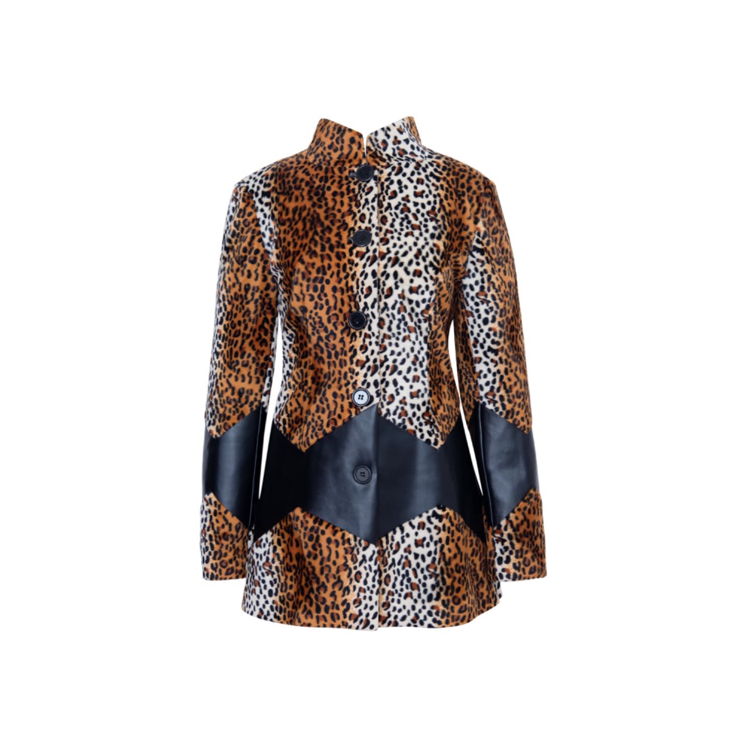 Toma Women's New Season Faux Fur And Faux  Vegan Leather Coat In Black