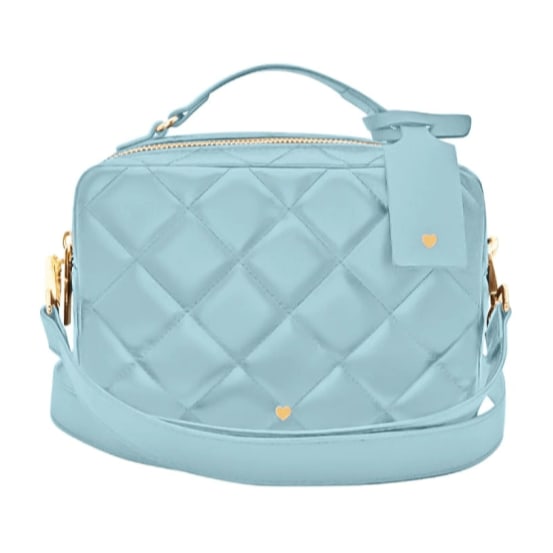 Women’s Quilted Sasha Vegan Leather Bag - Powder Blue One Size Jlr London