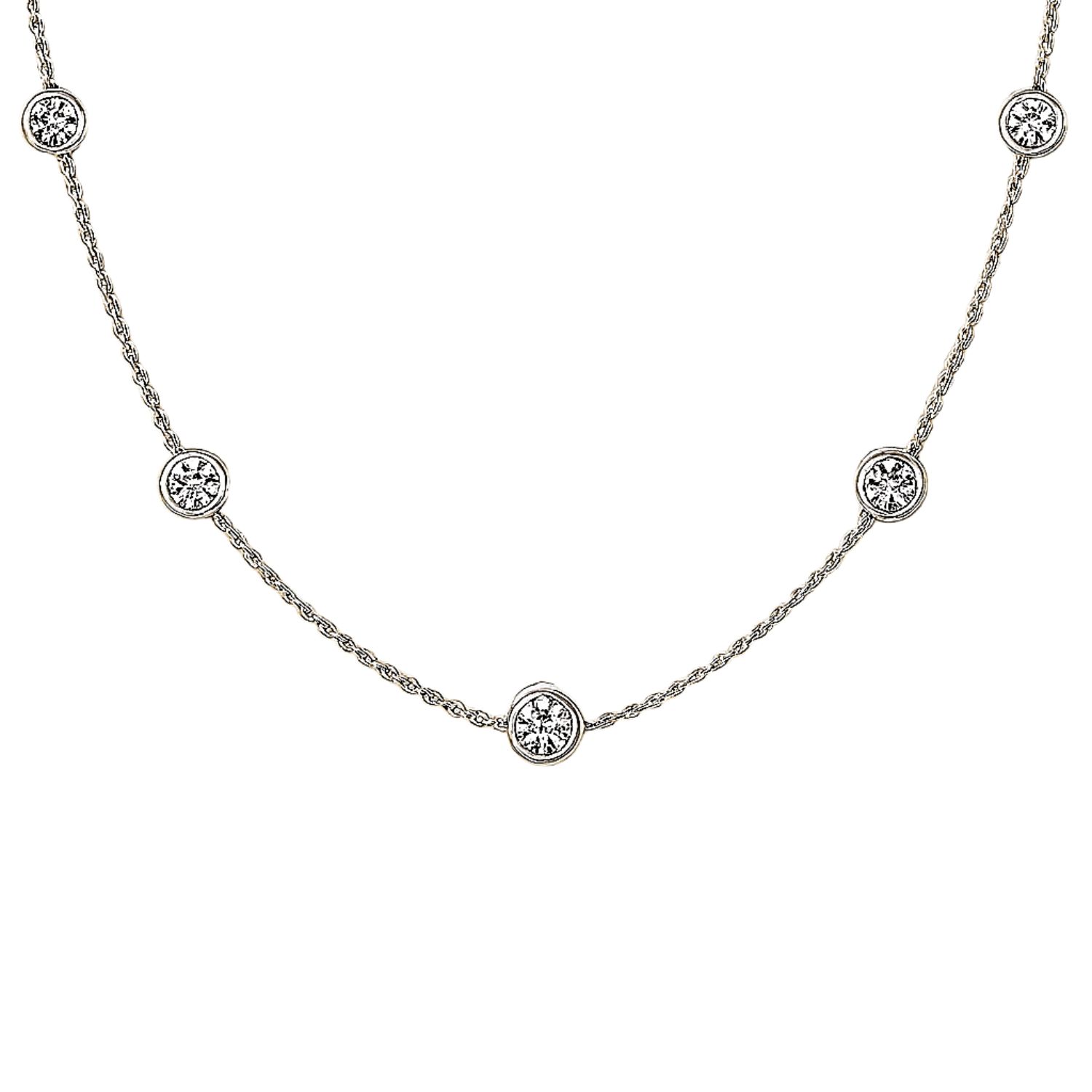 Lily Flo Jewellery Women's White Stardust Sterling Silver Lab Diamond Necklace In White