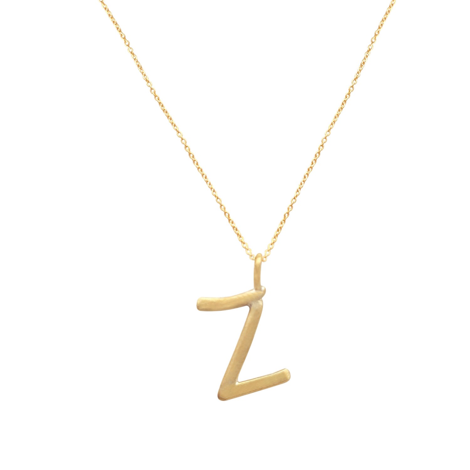 Lily Flo Jewellery Women's Solid Gold Letter Z Pendant Necklace