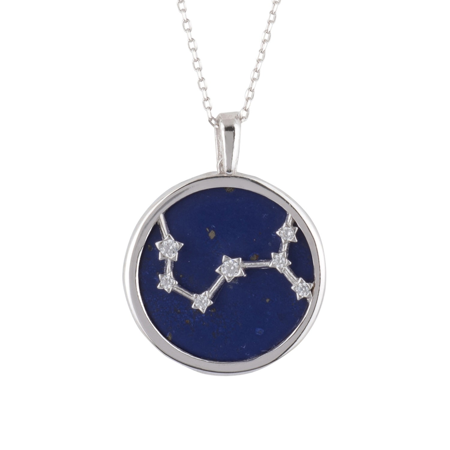 Women’s Blue / Silver Zodiac Lapis Lazuli Gemstone Star Constellation Pendant Necklace Silver Scorpio Latelita