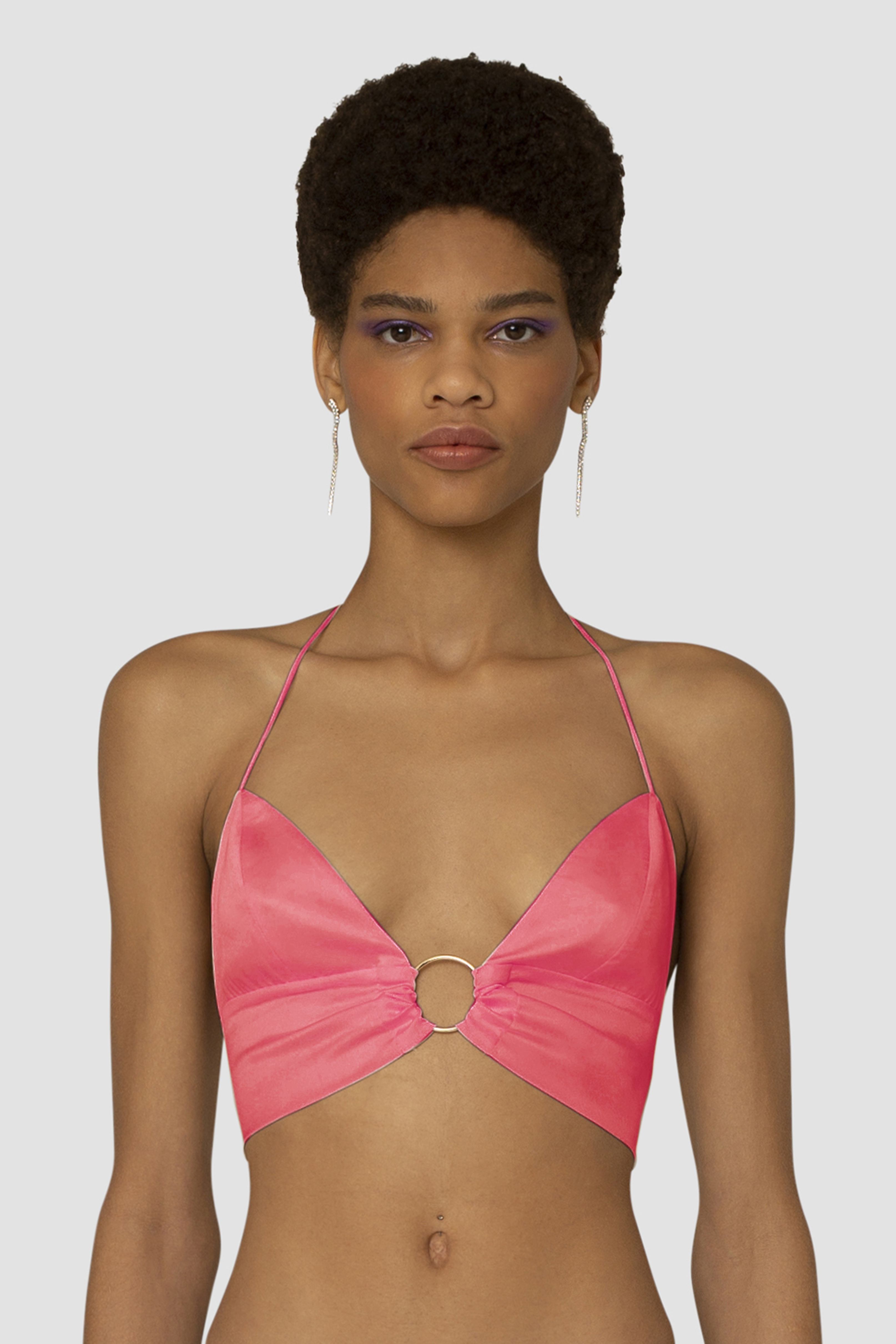 Ibiza Pink Satin Bralette by AMY LYNN