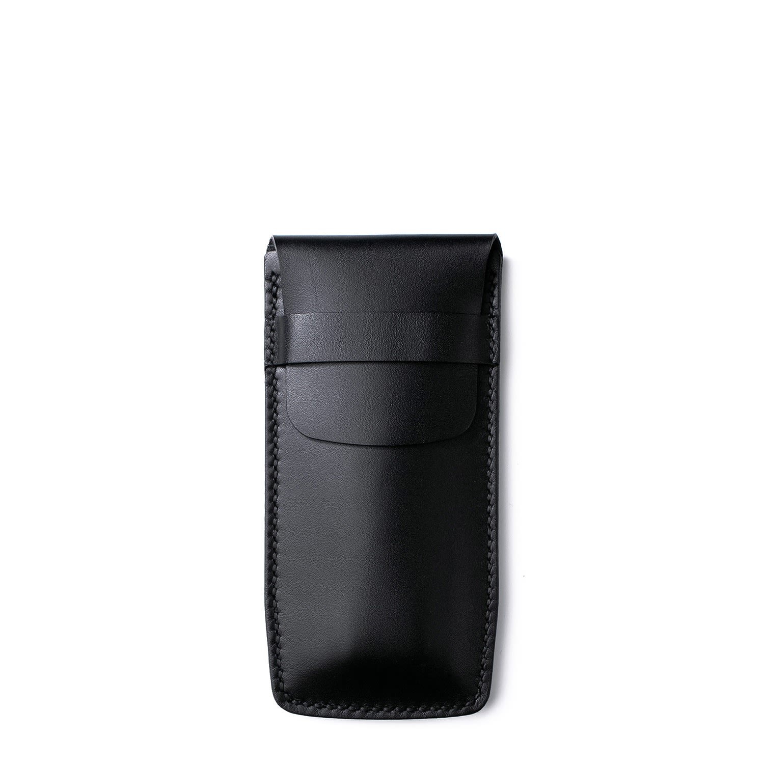 Roarcraft Men's Handmade Flap Covered Leather Watch Case - Black In Black