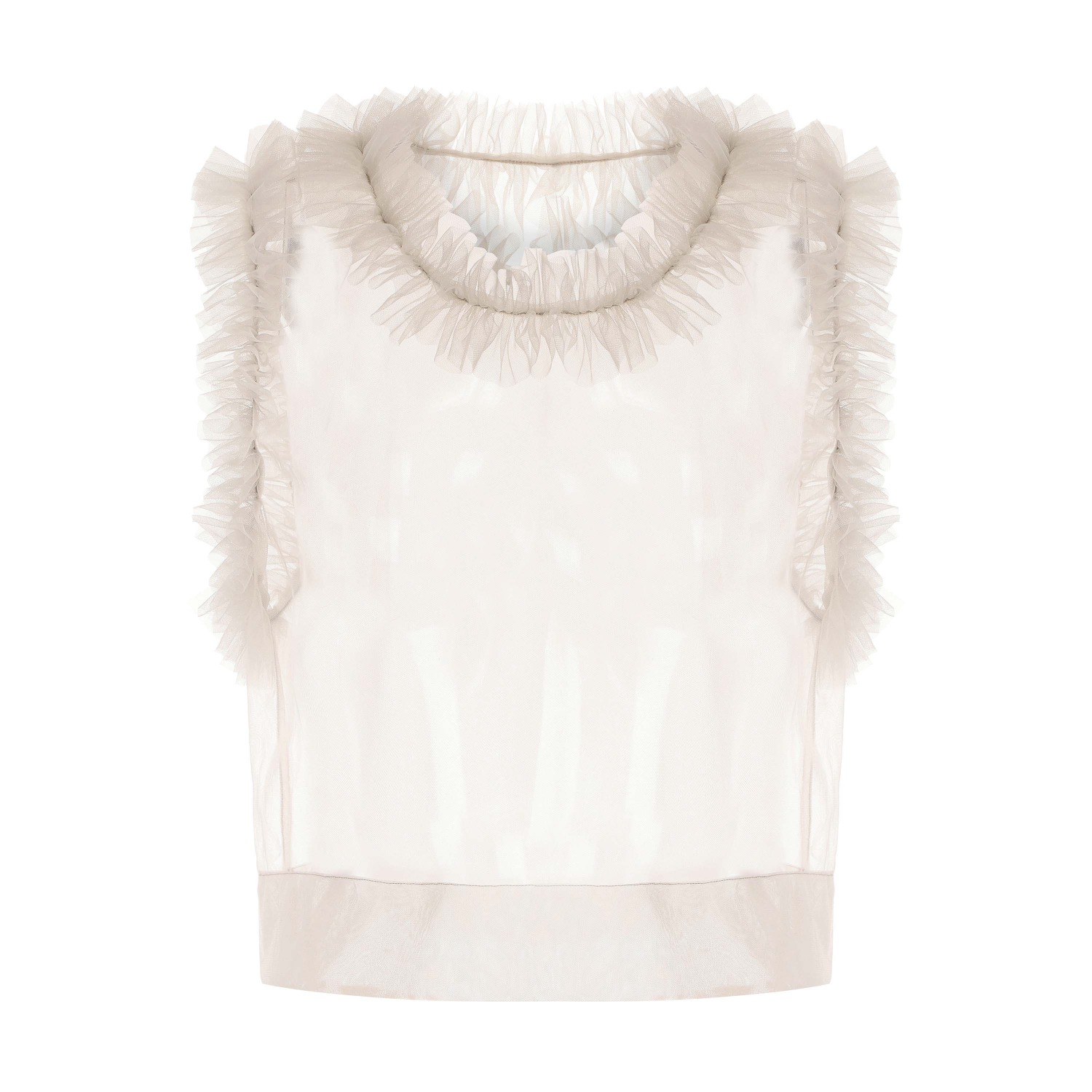 Mute By Jl Women's Grey Airy Mesh Sleeveless Top