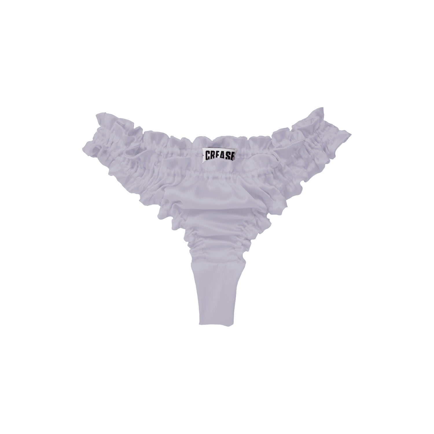 Crease Women's Silver Silk Scalloped Thong - Lilac In Silver
