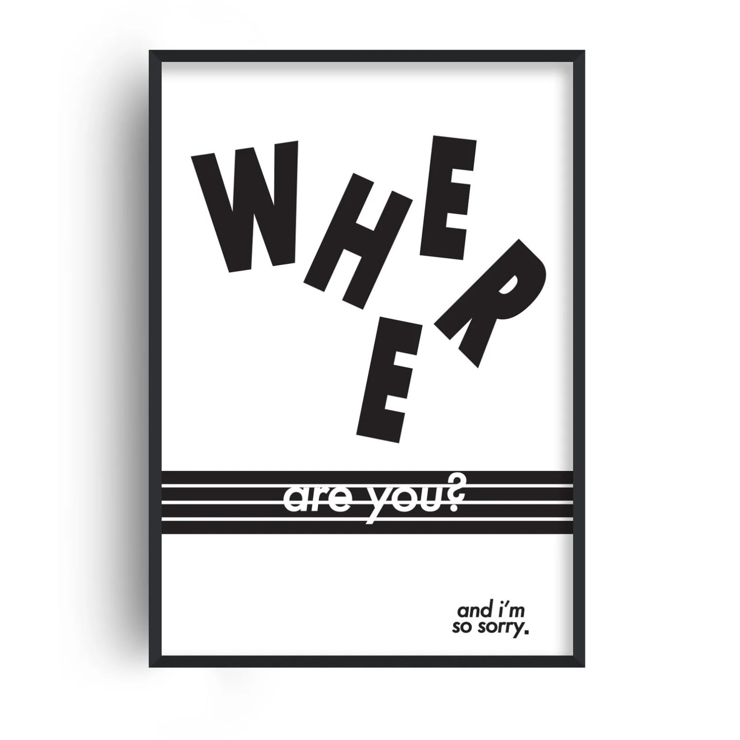 Fanclub Black / White Where Are You Retro Music Punk Rock Giclée Art Print In Multi