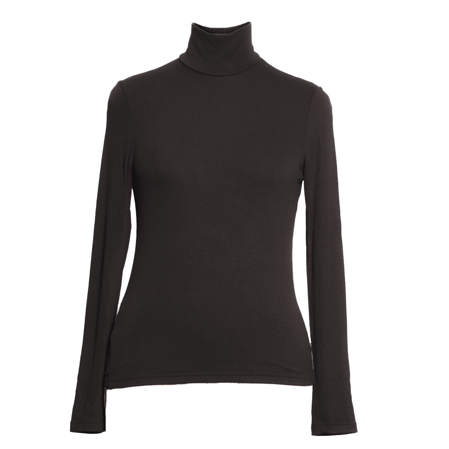 Gaffer&fluf Women's Turtle Neck Bamboo Jersey Top - Black In Black