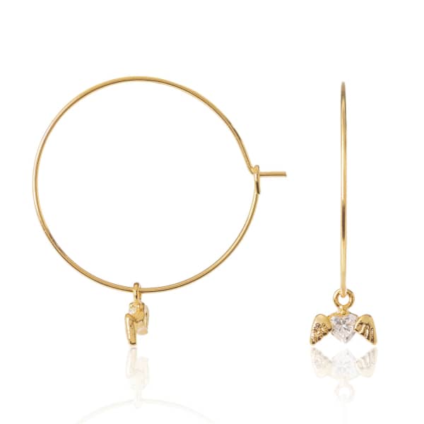 GUCCI WOMEN'S GOLD WINGED HEART EARRINGS