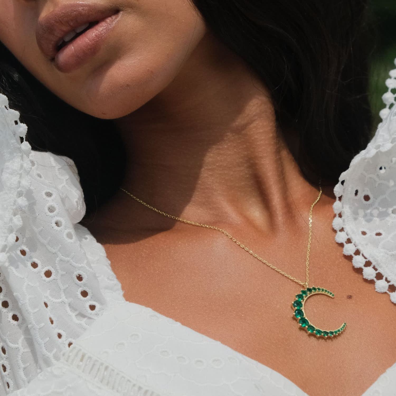 Emerald moon store necklace