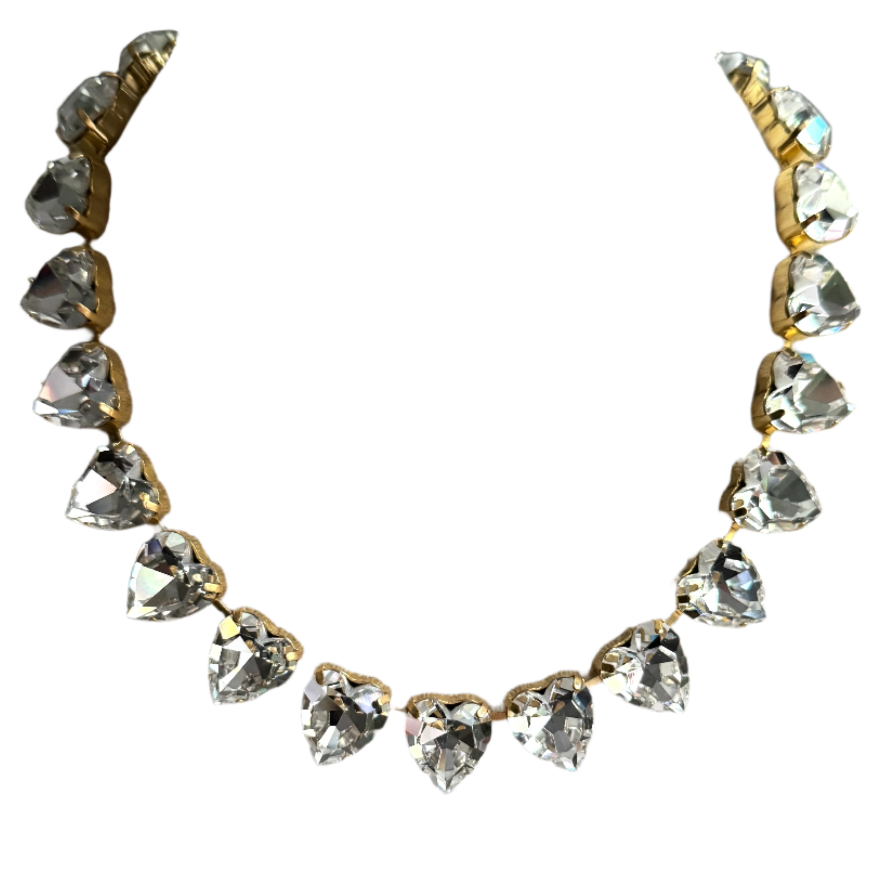 Laura Gray Women's White Grace Diamond Crystal Heart Necklace In White