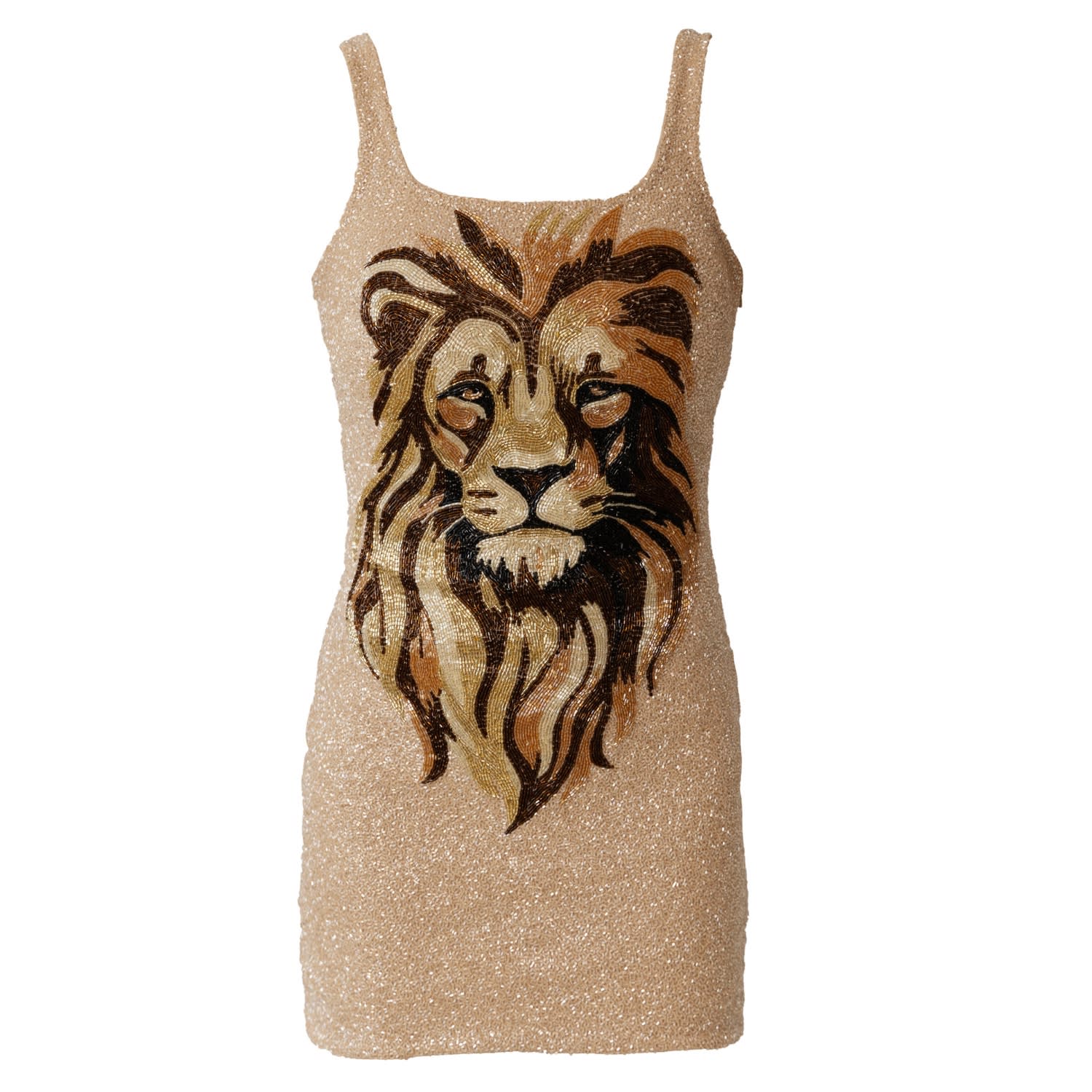 Women's Brown / Neutrals Majesty Hand-Beaded Embellished Mini Dress | Large | Self-Adore