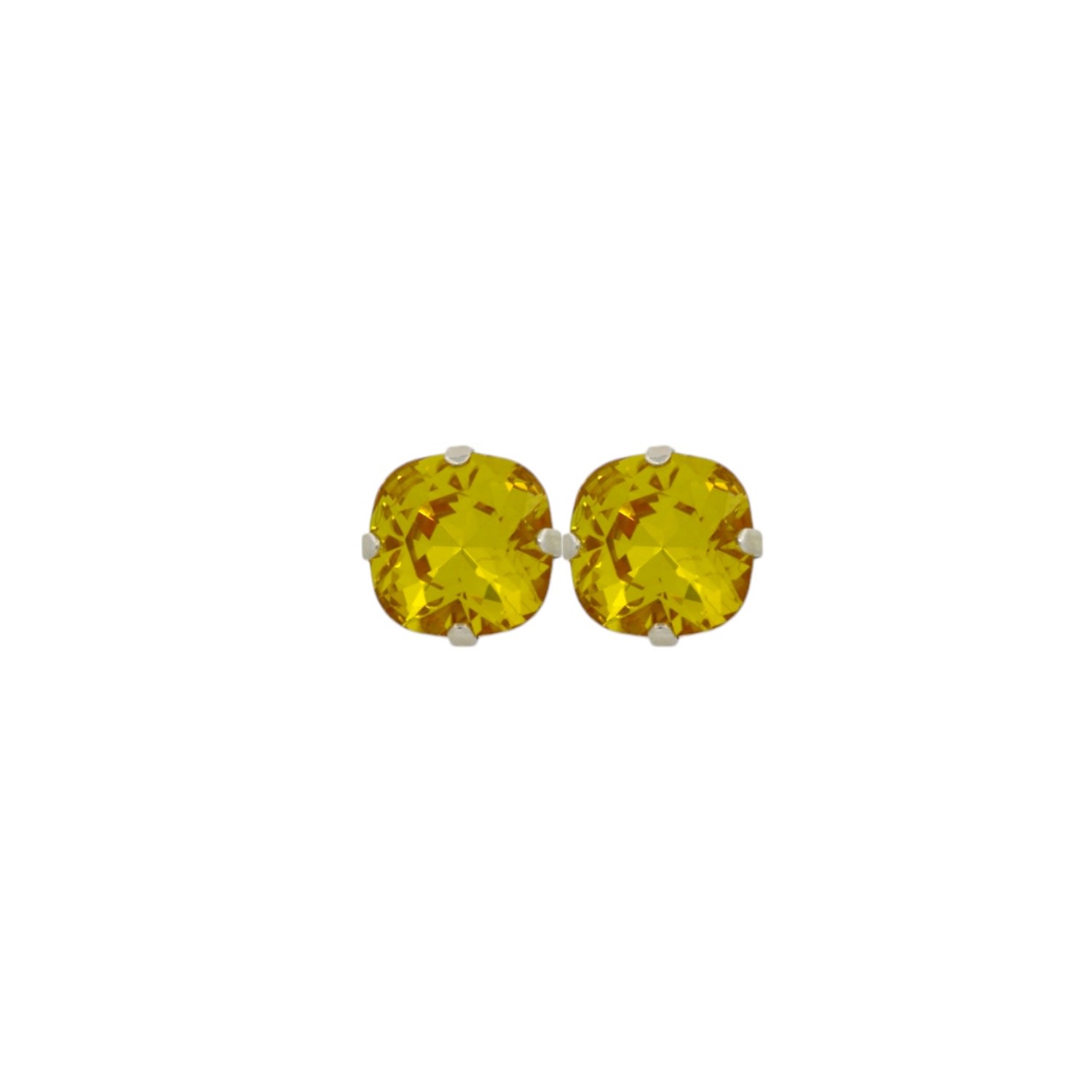 Vickisarge Women's Yellow / Orange The Large Yellow Stud In Platinum