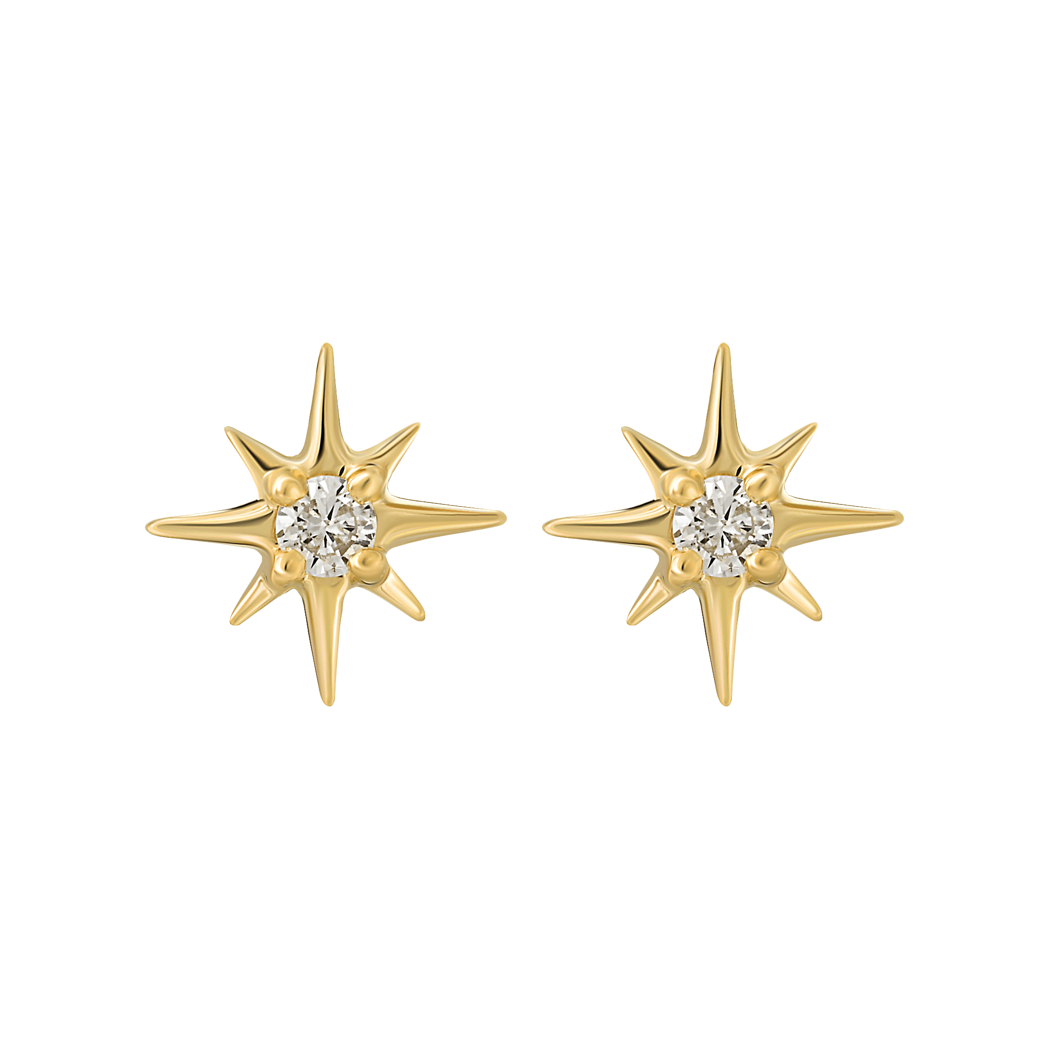 Women’s 14Kt Gold Mini Diamond Star Studs La Kaiser