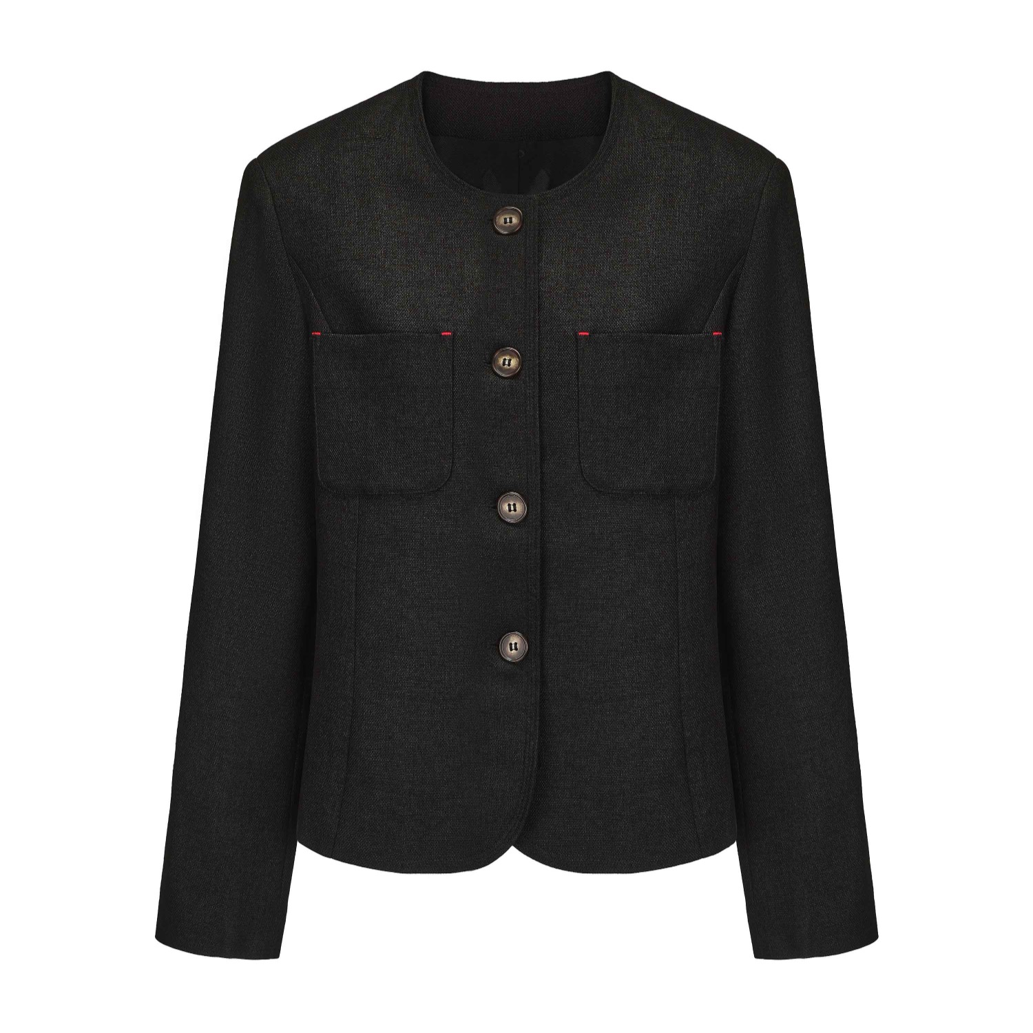 Mute By Jl Women's Black Textured Classic Box Jacket