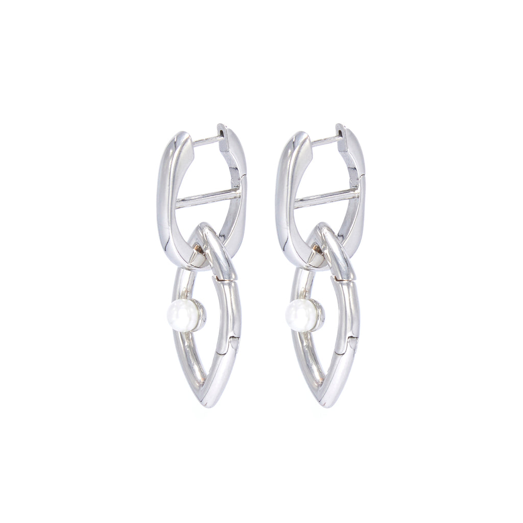 Capsule Eleven Women's Eye Opener Chain Earrings - Silver In Metallic