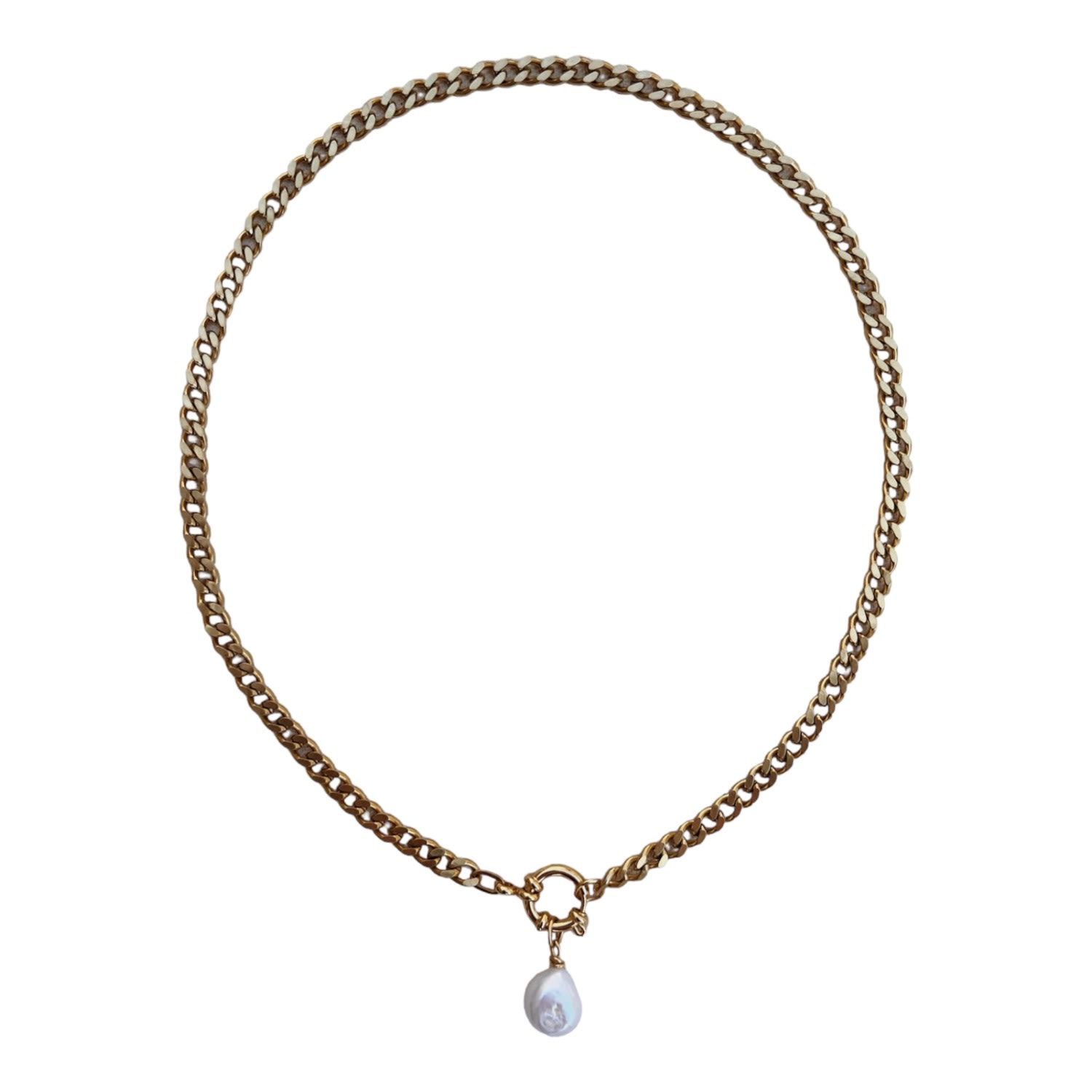 Women’s Gold Crissy Pearl Pendant Necklace Sccollection