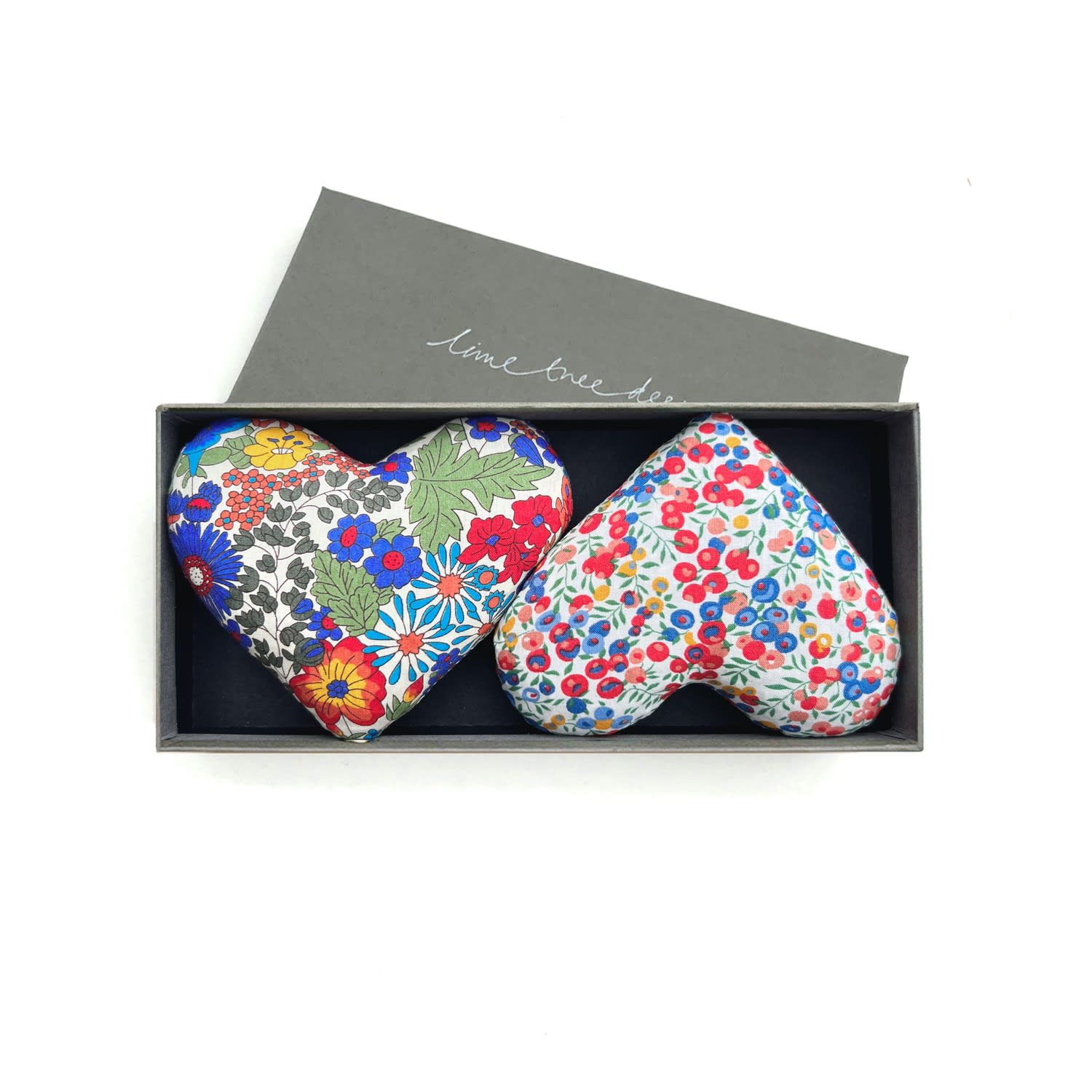 Lime Tree Design Red Hot Box Of Two Lavender Hearts - Made With Liberty