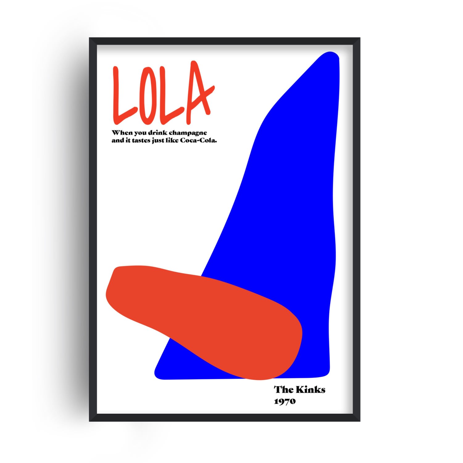 Shop Fanclub Black / Blue / Red Lola The Kinks Abstract Music Giclée Art Print A3 In Black/blue/red