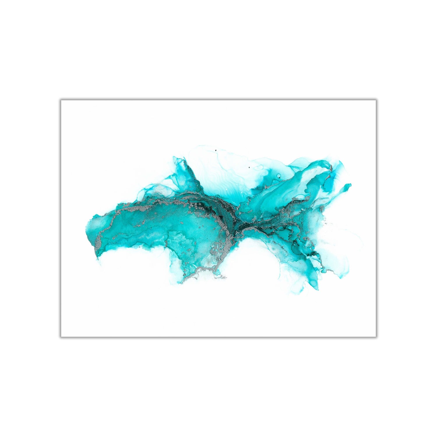 Art By Affie Blue / Silver Tidal - A3 Fine Art Print In Blue/silver