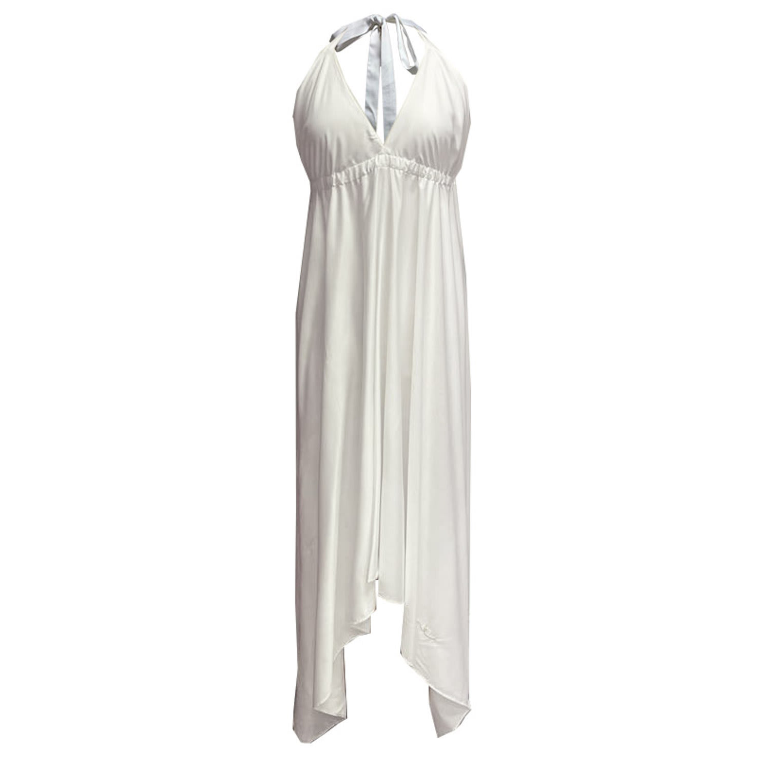 Women’s Bamboo Silk Scarf Dress - White One Size Kokoro Organics