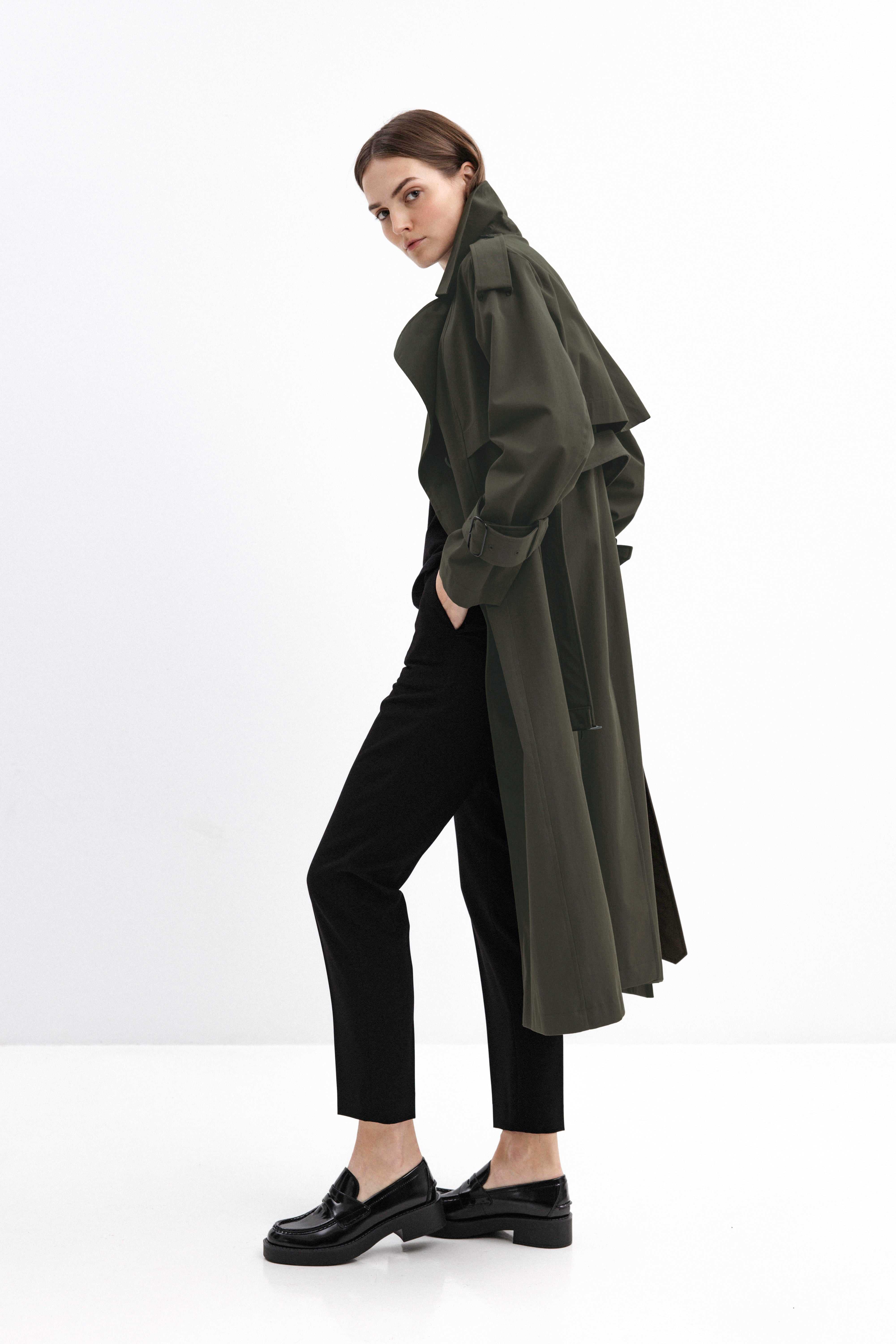 DOUBLE SHADE TRENCH COAT(－) HUNTER TRENCH- Deep Emerald – Shopsection101