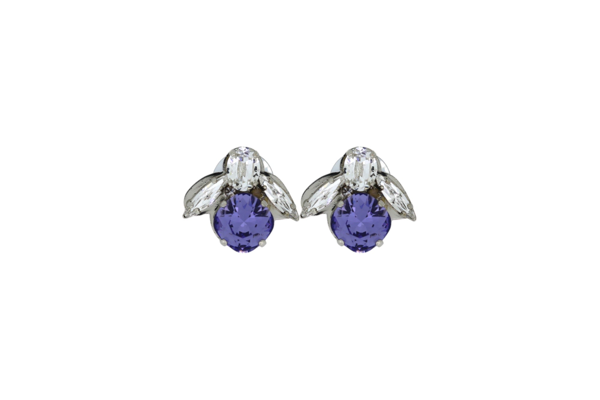 Vickisarge Women's Pink / Purple The Baby Purple Bee Earrings In Platinum - Pierced