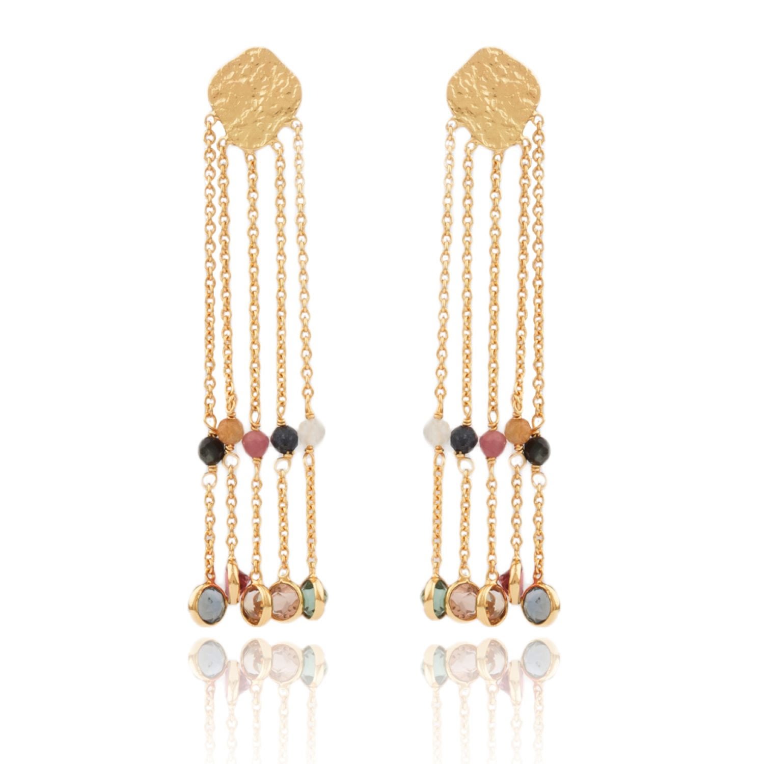 House Of Elliott Women's Roxanne Chandelier Earrings With  Clusters Of Semi-precious Stones In Multi