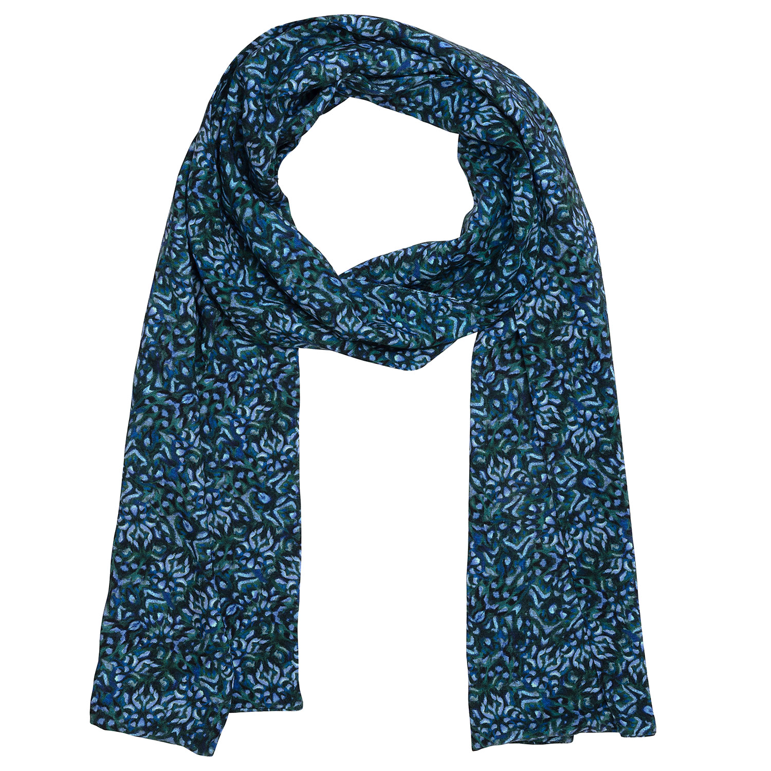 Women’s Blue / Green Azra Woven Scarf In Blue And Green Floral One Size Alie Street London