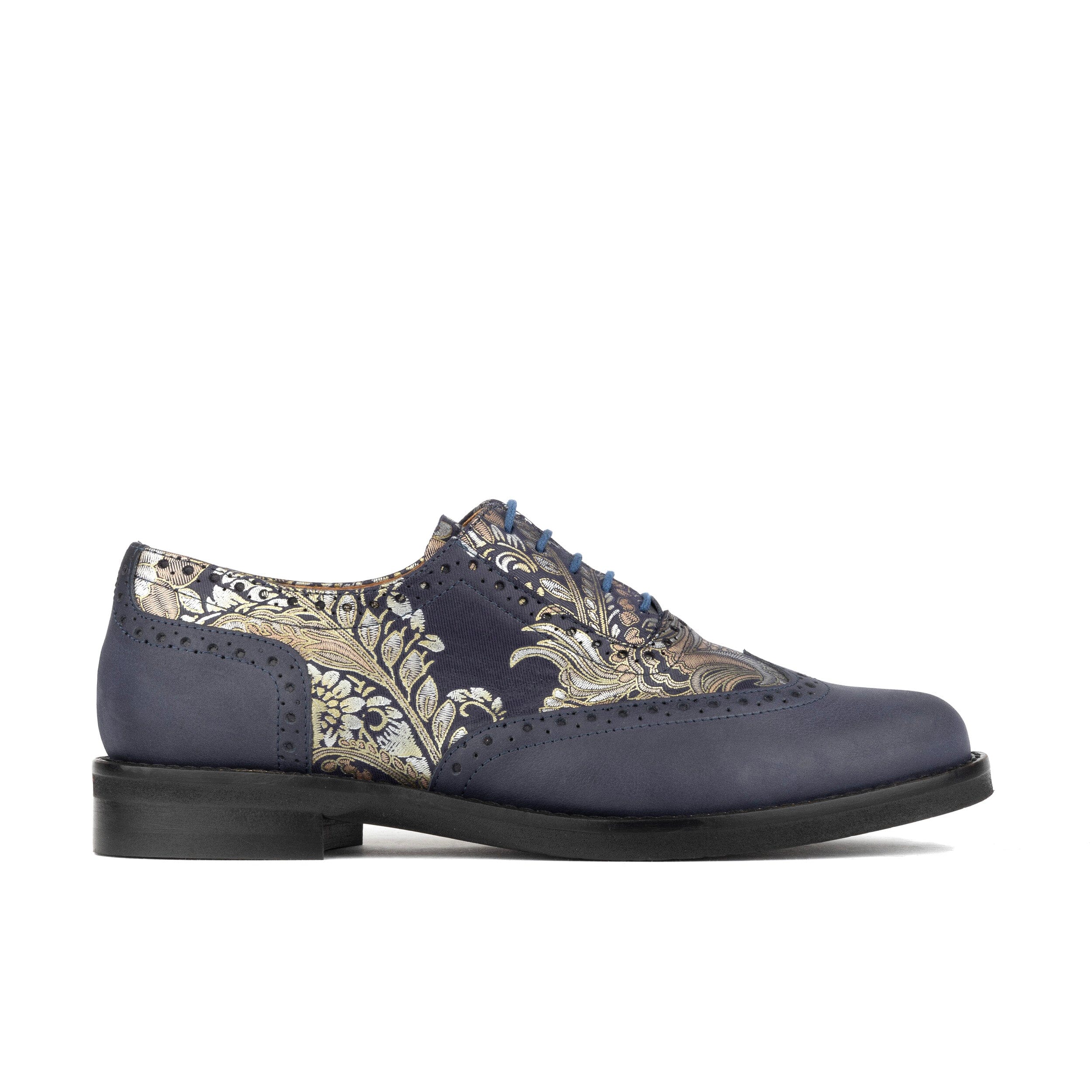 Embassy London Usa Women's Black / Blue / Silver Vivienne - Blue & Silver Paisley In Multi