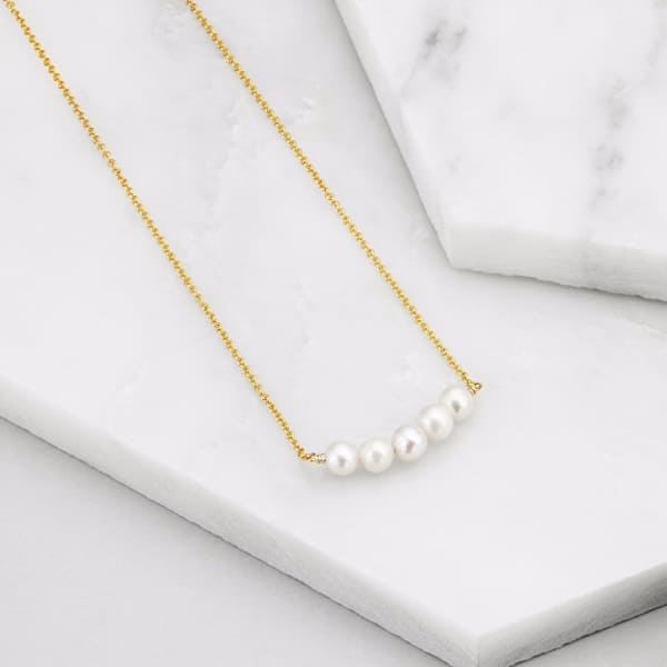 Lily & Roo Gold Pearl Cluster Necklace In Cluster