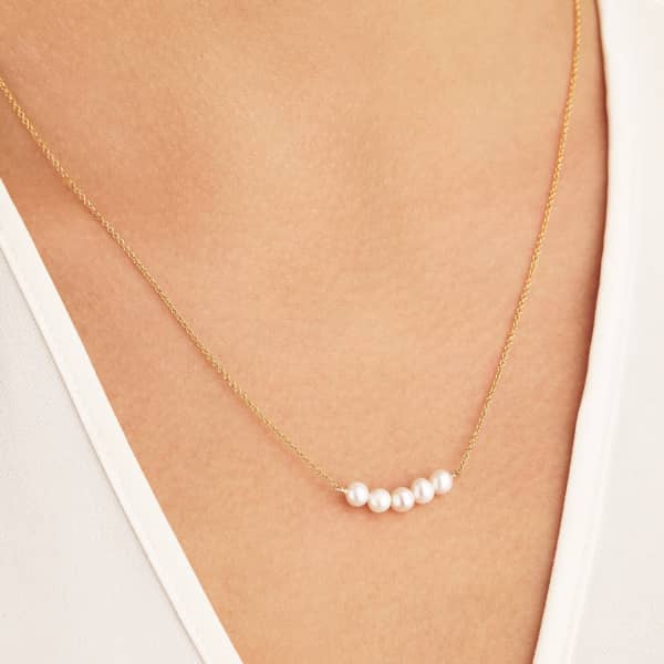 Lily & Roo Gold Pearl Cluster Necklace In Cluster