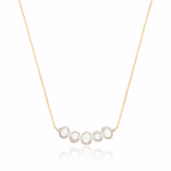 Lily & Roo Gold Pearl Cluster Necklace In Cluster
