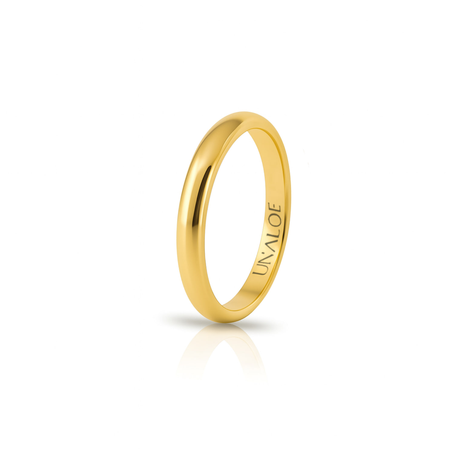 Unaloe Women's Wide Smooth Sterling Silver Band With Gold Plating: Strength, Grace, And Authenticity In Gold