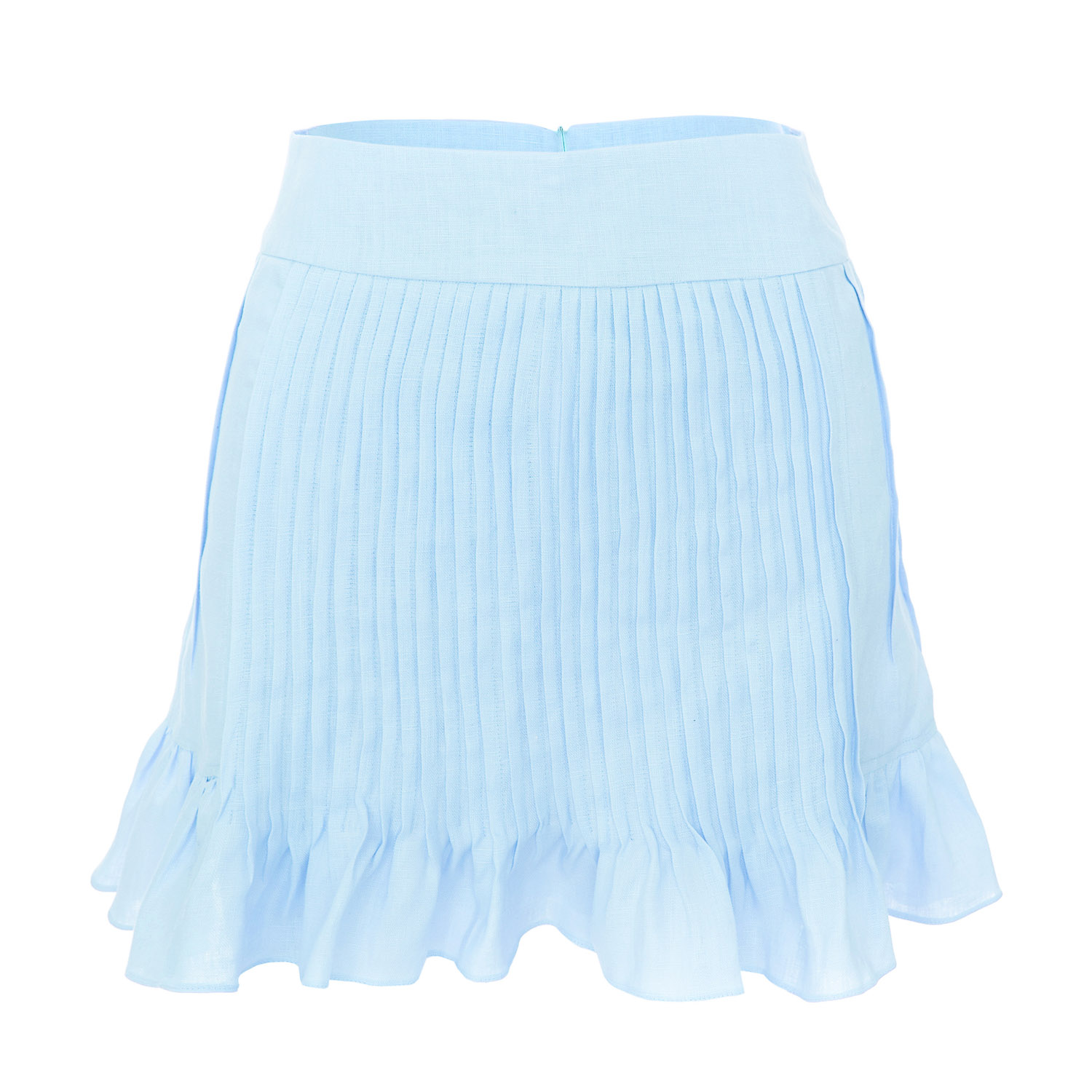 Women's Breeze Blue Linen Skirt | Large | Underflirty