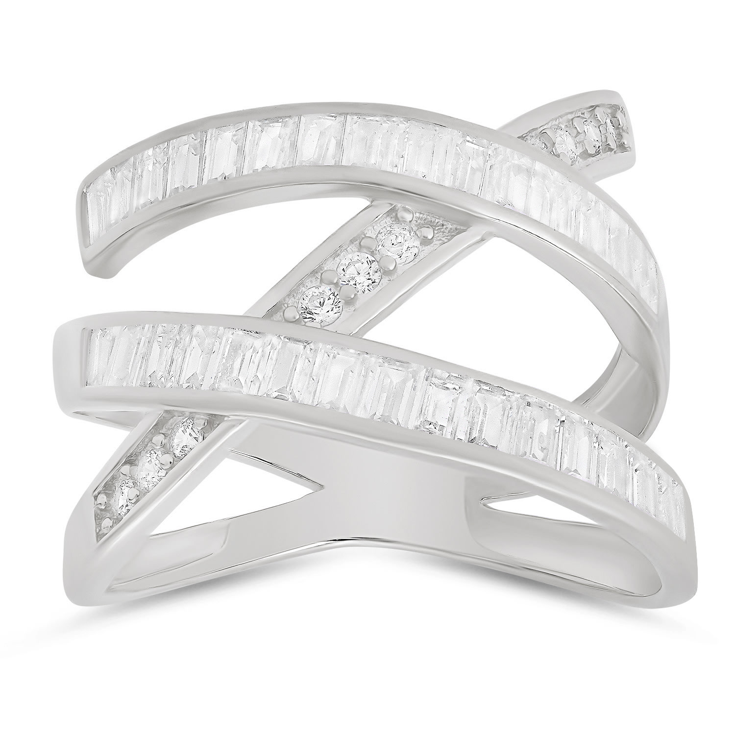 Kylie Harper Women's Sterling Silver Baguette-cut Highway Statement Ring In Metallic